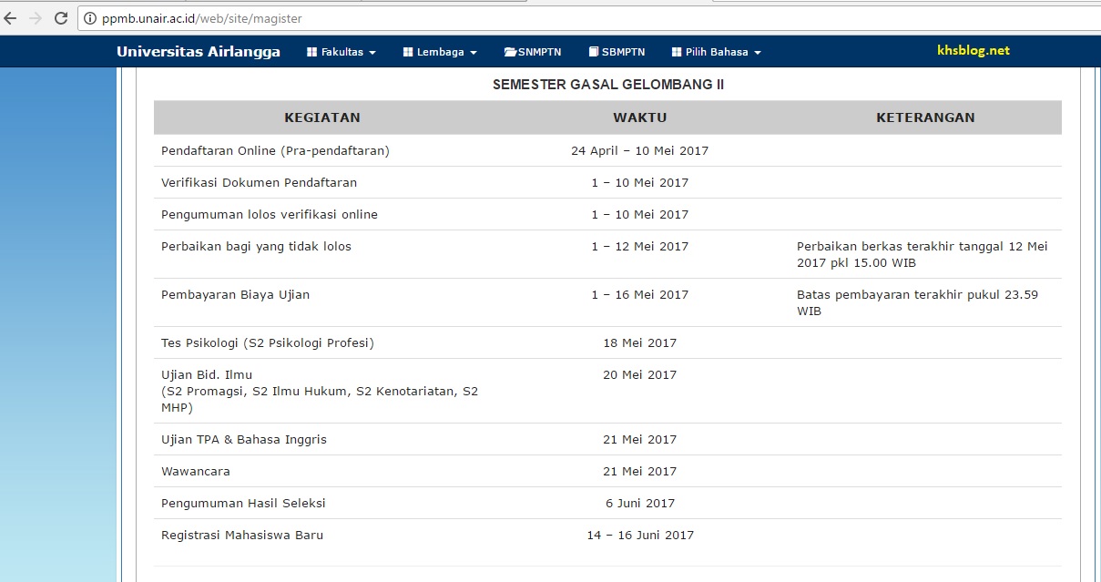 Pengalaman Daftar Pasca Sarjana Unair 2017...semua Serba Online Brosis ...